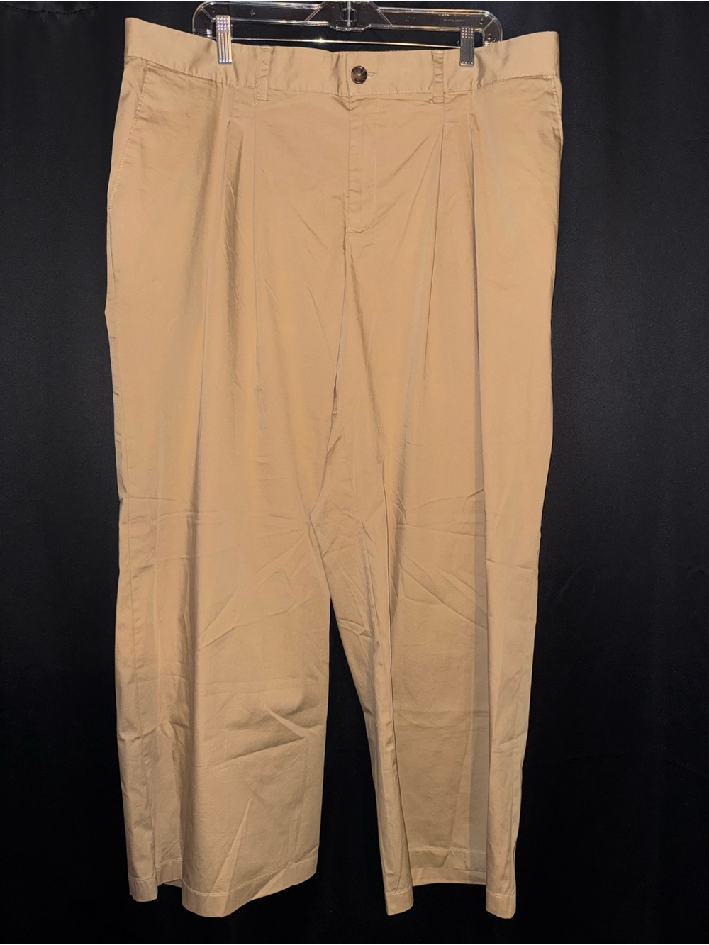 Lands' End Khaki Pleated Chino Pants - Beige NWOT